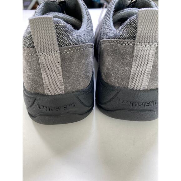 Lands End All Weather Insulated Suede Leather Zip Moc Shoes Womens Size 7 B Gray - Picture 5 of 8